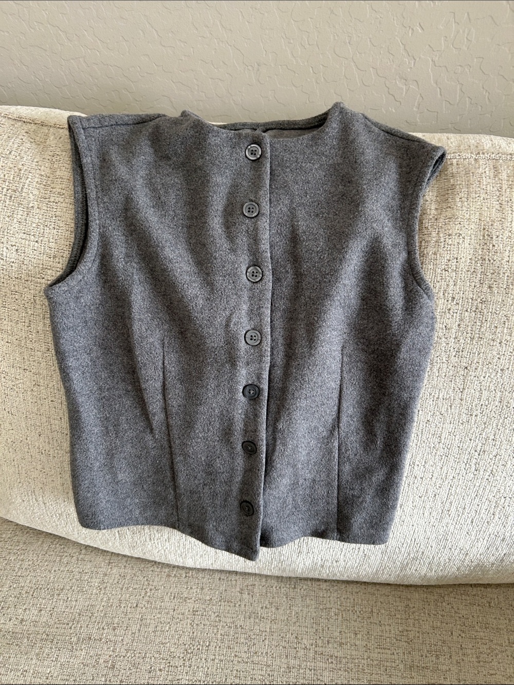 a new day Gray Button-Front Sleeveless Vest
